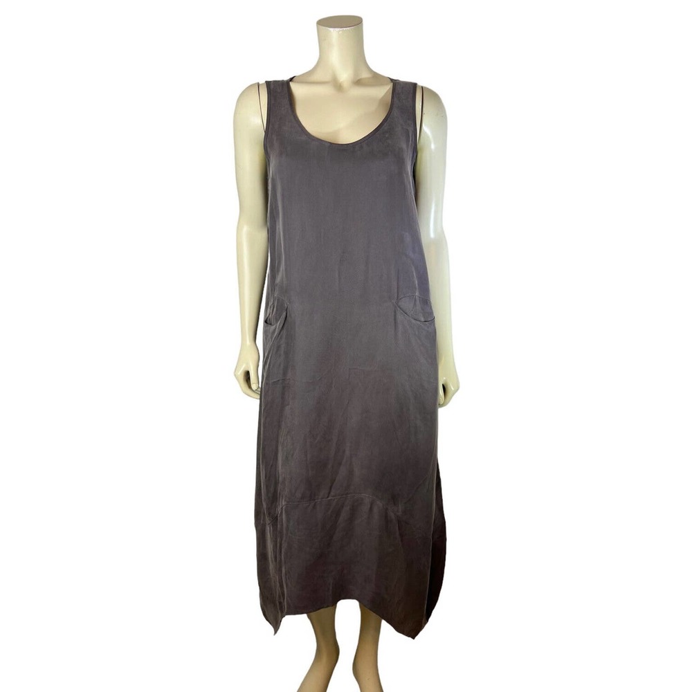 Stella Carakasi Sleeveless Tunic Dress M Scoopneck Pocket Art to Wear Lagenlook